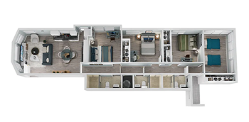 4-bedroom apartment floor plan near USC
